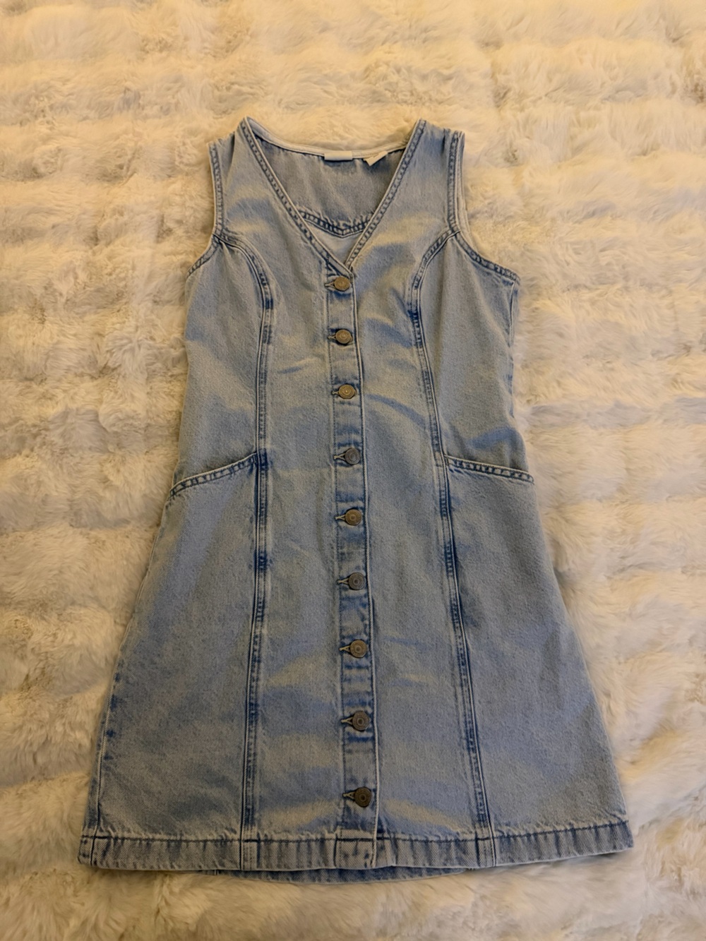 Levi's Light Blue Denim Button-Front Dress